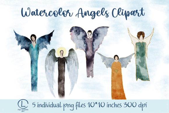 Angels Watercolor Clipart: Ethereal Illustrations
