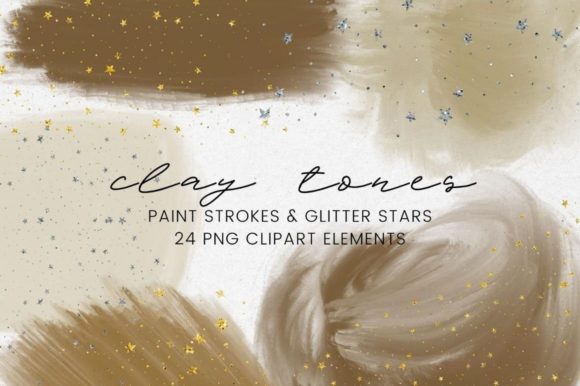 Clay Watercolor Paint Brushstroke Illustrations