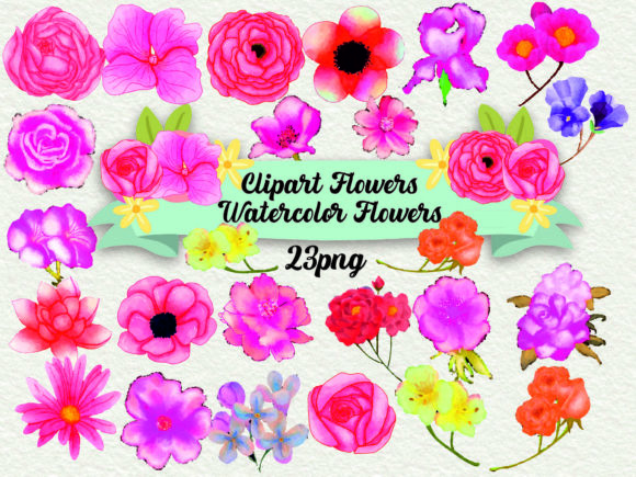 Clipart Flowers Watercolor Flowers Illustrations