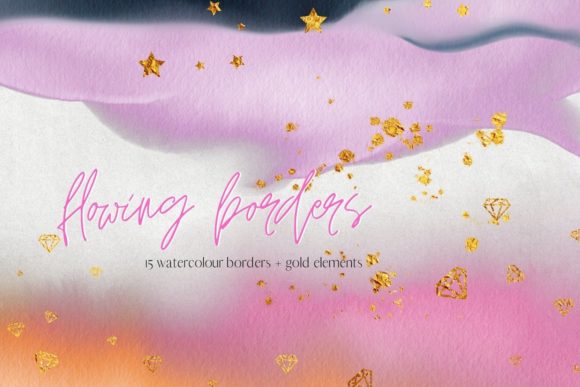 Colourful Watercolour Borders & Illustrations