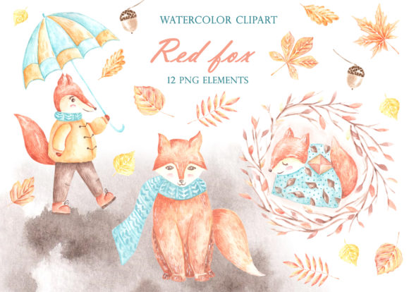 Fall Fox Watercolor Clipart: Illustrations Review