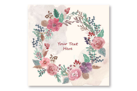 Floral Watercolor Wildflower Wreath