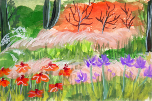 Forest Landscape Gouache Watercolor: A Designer's Review of Illustrations