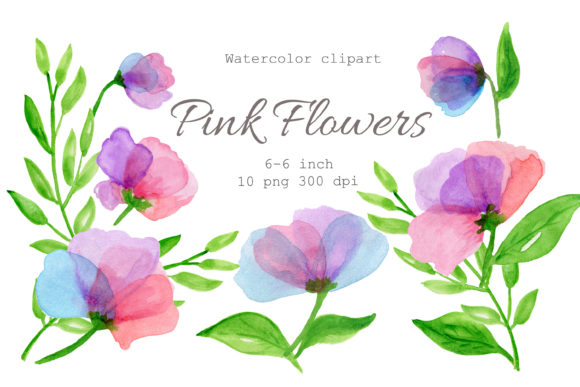 Watercolor Clipart Flower Botanical Png Illustrations