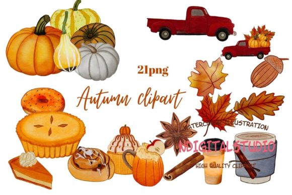 Watercolor Fall Clipart PNG
