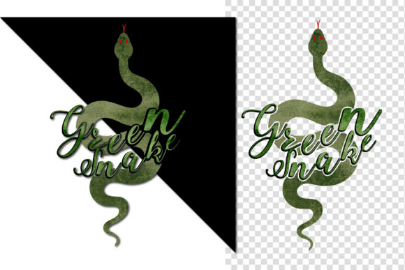 Watercolor Green Snake Illustrations