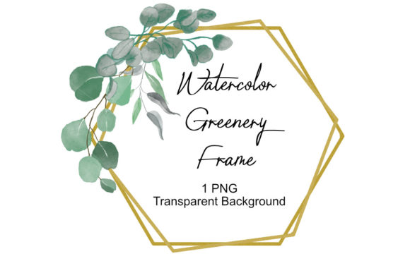 Watercolor Greenery Frame Illustrations
