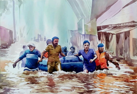 Watercolor Group of Children Playing Illustrations