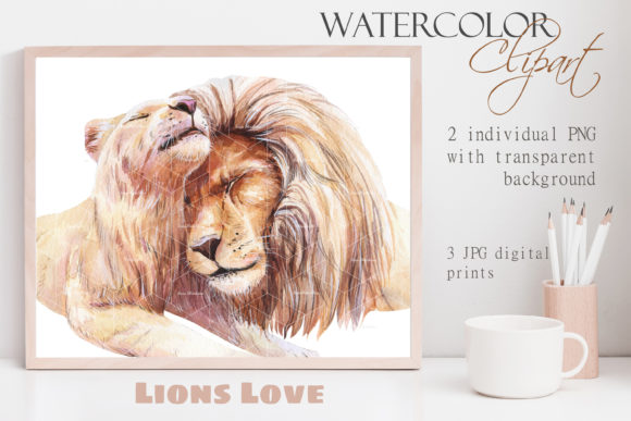 Watercolor Lion Clipart: Illustrations with Character