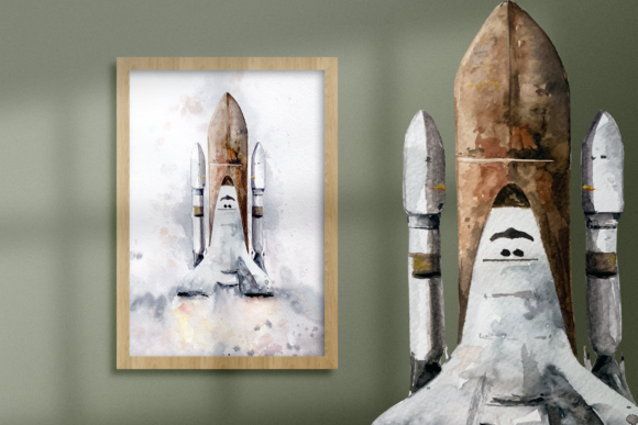 Watercolor Shuttle Print: Fresh Illustrations