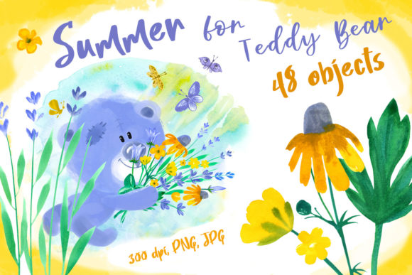 Watercolor Summer for Lavender Bears
