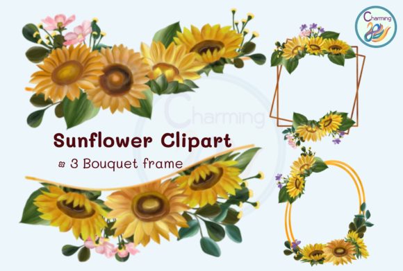 Watercolor Sunflower Frames: Perfect Illustrations